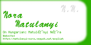 nora matulanyi business card